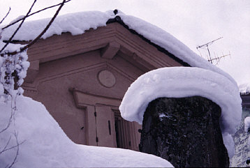 富山市旧細入村の冬の風景