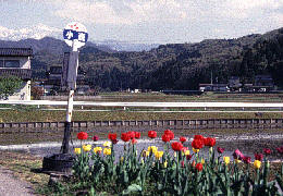 富山県滑川市、春の風景